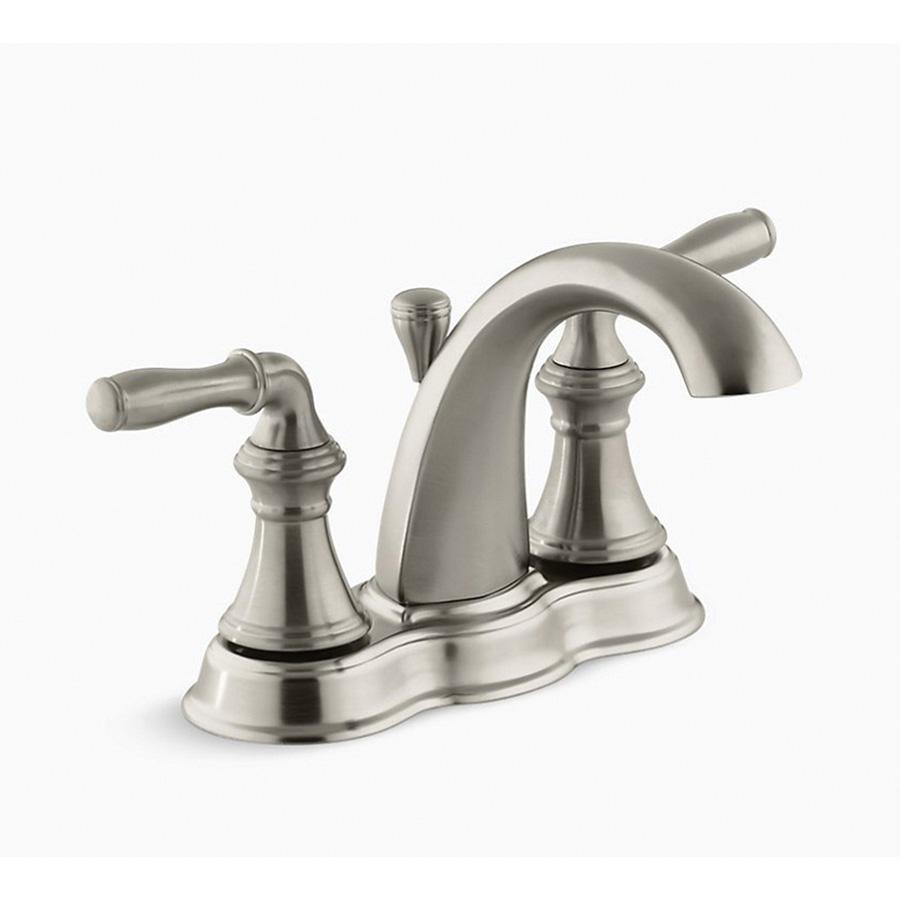 Kohler® Devonshire® K-393-N4-BN Bathroom Faucet, 2-Handle, Deck, Centerset, Pop-Up, Vibrant® Brushed Nickel thumbnail 3