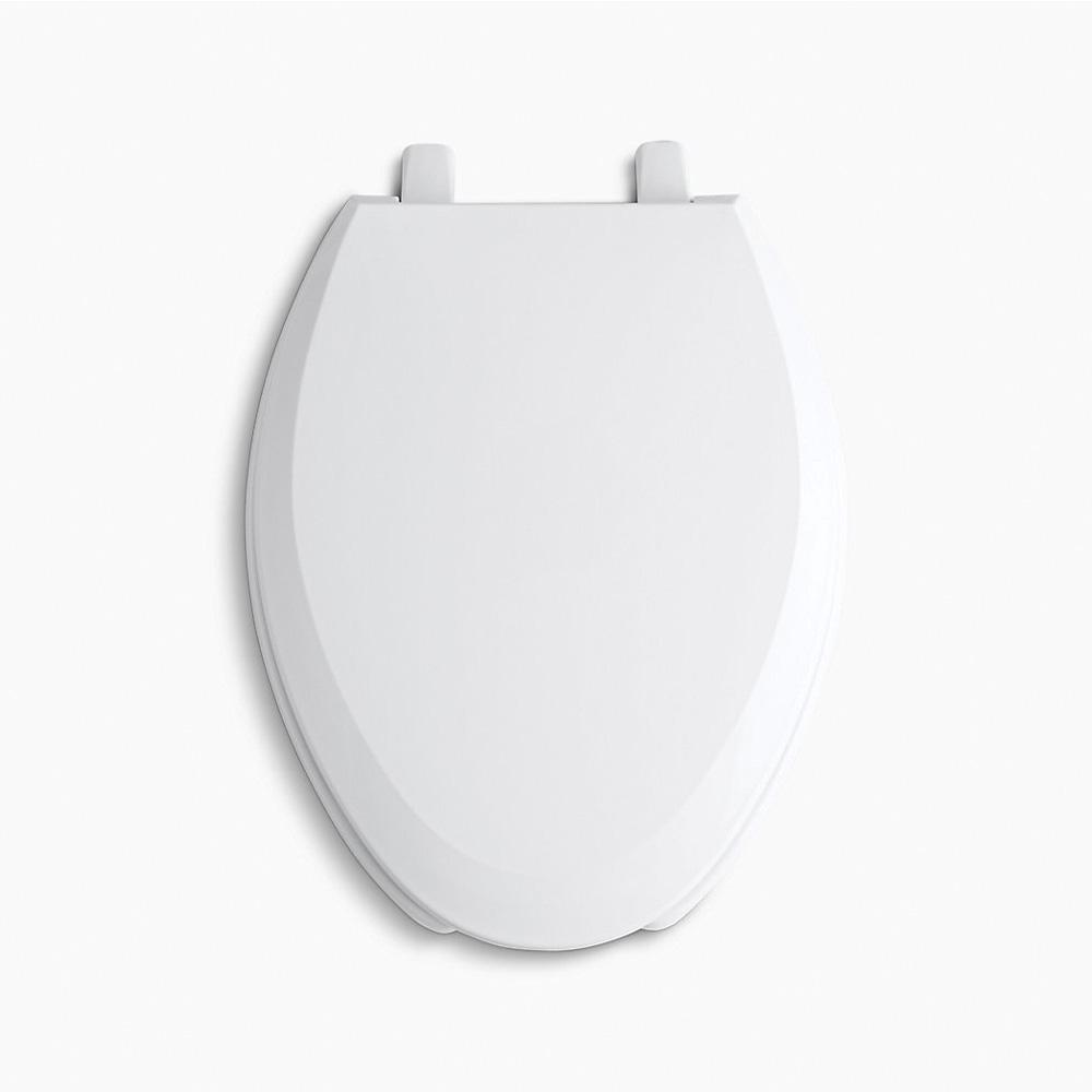 Kohler® Lustra™ K-4650-0 Toilet Seat, Elongated, Plastic, White, 1 in H x 14-3/16 in W x 18 in D, Commercial