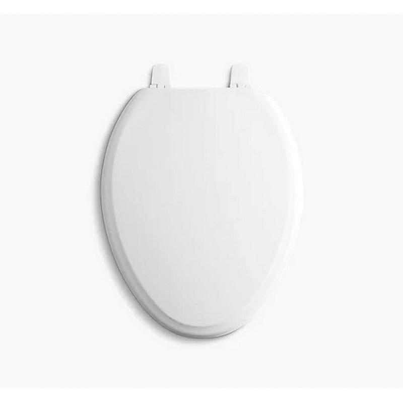 Kohler® Ridgewood® K-4694-0 Toilet Seat, Elongated, Wood, White, 1-1/16 in H x 14-3/16 in W x 18-5/8 in D