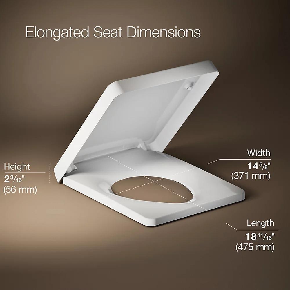 Kohler® Reve® K-4777-0 Toilet Seat, Elongated Closed Front, White, 27-1/4 in L x 14-3/8 in W x 28 in H thumbnail 4