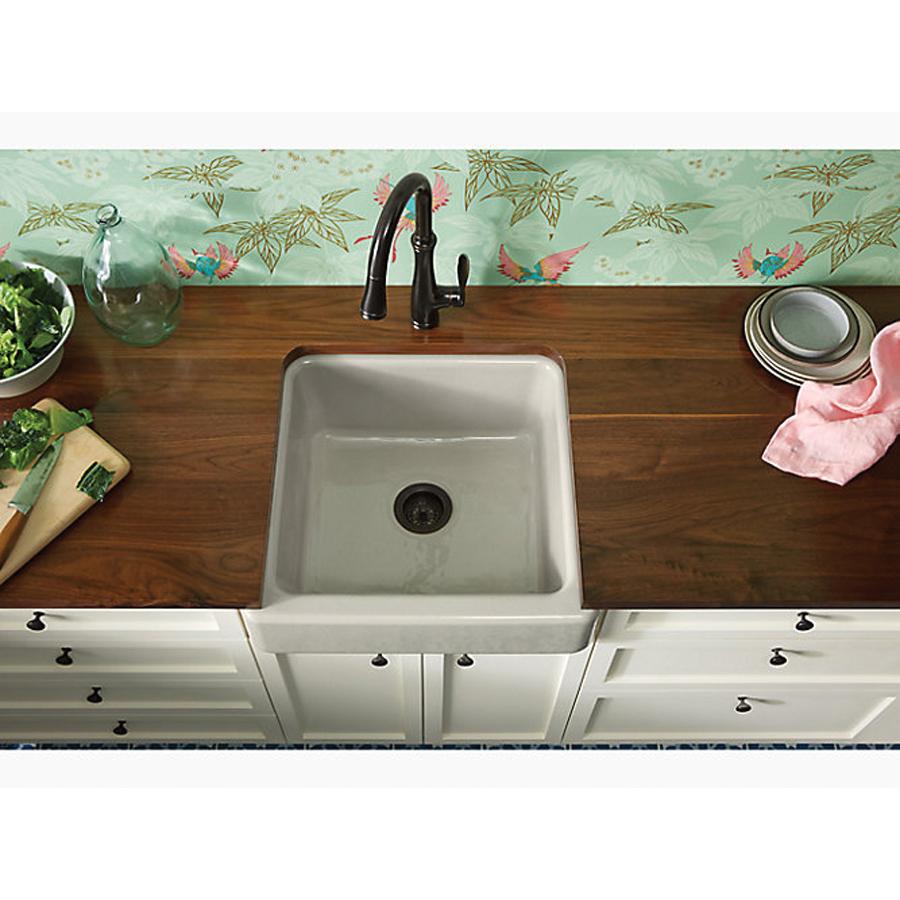 Kohler® Whitehaven® K-5664-FF Kitchen Sink, Rectangular, Cast Iron, Sea Salt, Enamel, Domestic thumbnail 4