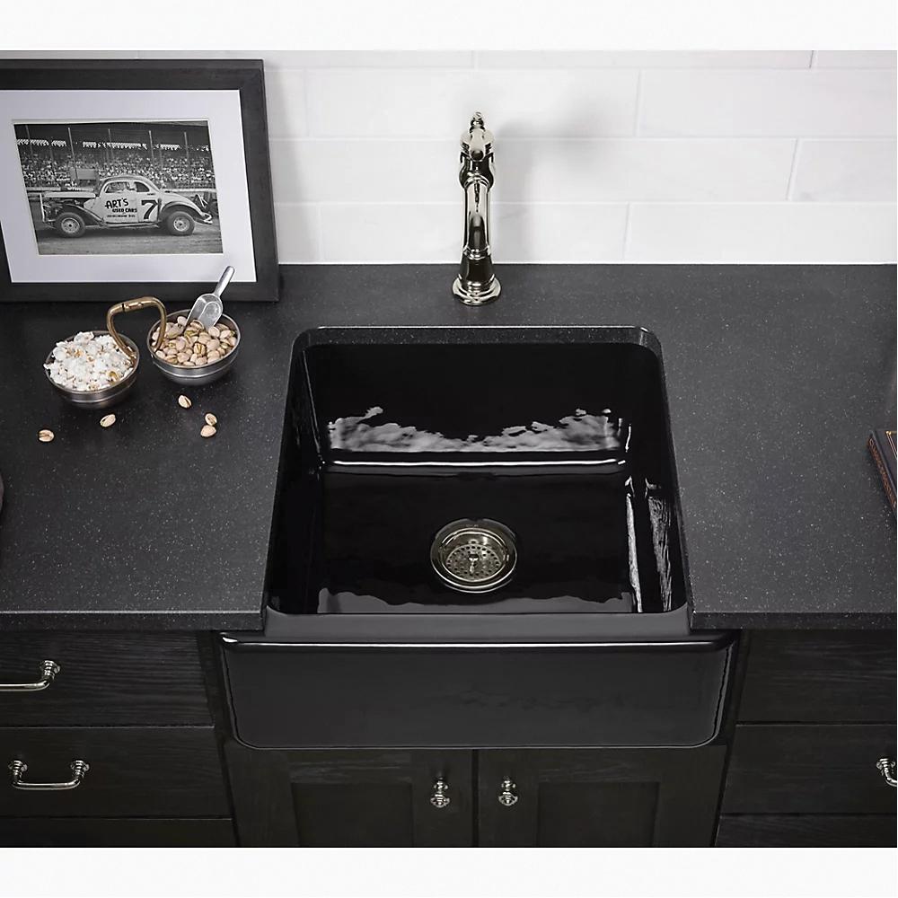 Kohler® Whitehaven® K-5665-NY Farmhouse Kitchen Sink, Rectangular, Iron, Dune thumbnail 2
