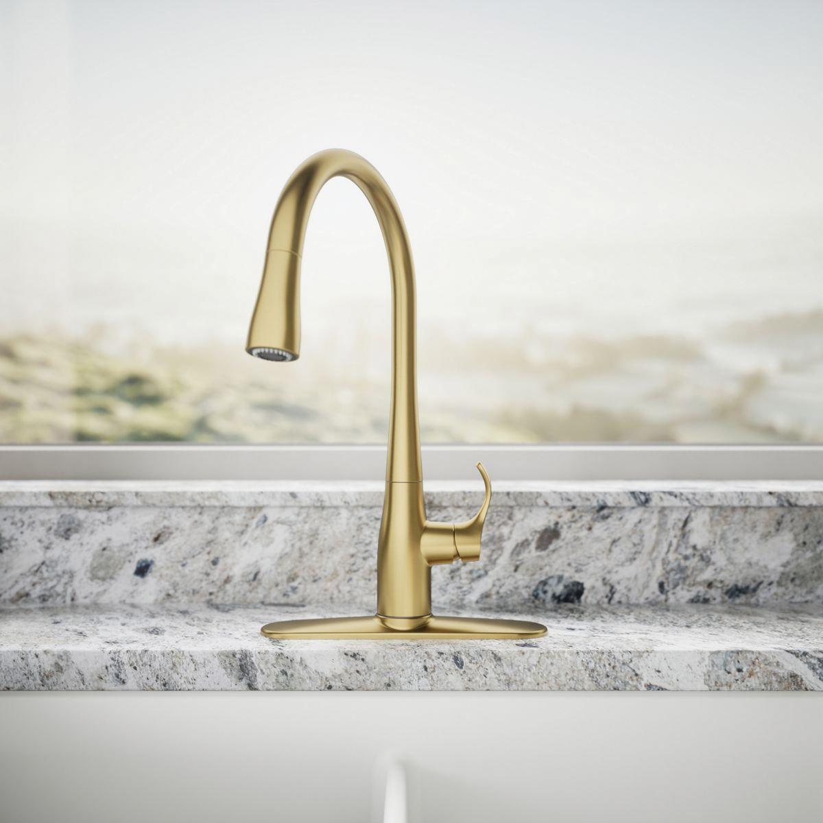 Kohler® Simplice® K-596-2MB Kitchen Sink Faucet, Deck, Pull-Down, Vibrant® Brushed Moderne Brass thumbnail 2