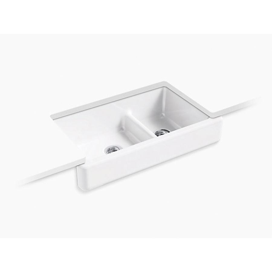 Kohler® Whitehaven® K-6426-NY Large/Medium Kitchen Sink, Rectangular, Cast Iron, Dune, Enamel, Domestic thumbnail 2