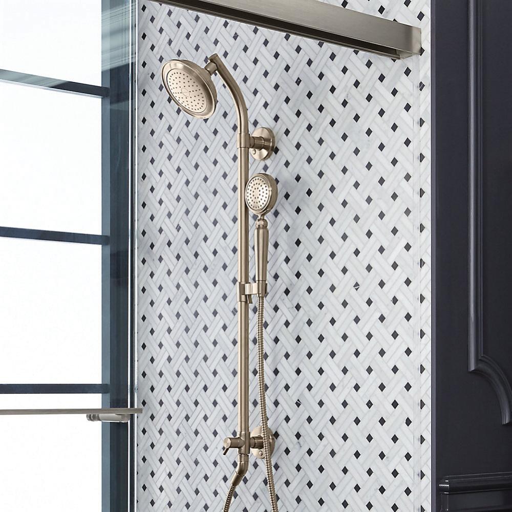 Kohler® Artifacts® K-72773-BV Showerhead, 2.5 gpm, 2 -Spray, Wall Mounting, 6 in Dia Head, Vibrant Brushed Bronze thumbnail 3