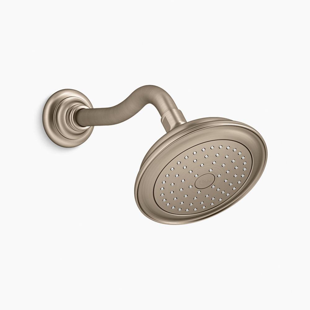 Kohler® Artifacts® K-72773-BV Showerhead, 2.5 gpm, 2 -Spray, Wall Mounting, 6 in Dia Head, Vibrant Brushed Bronze thumbnail 2