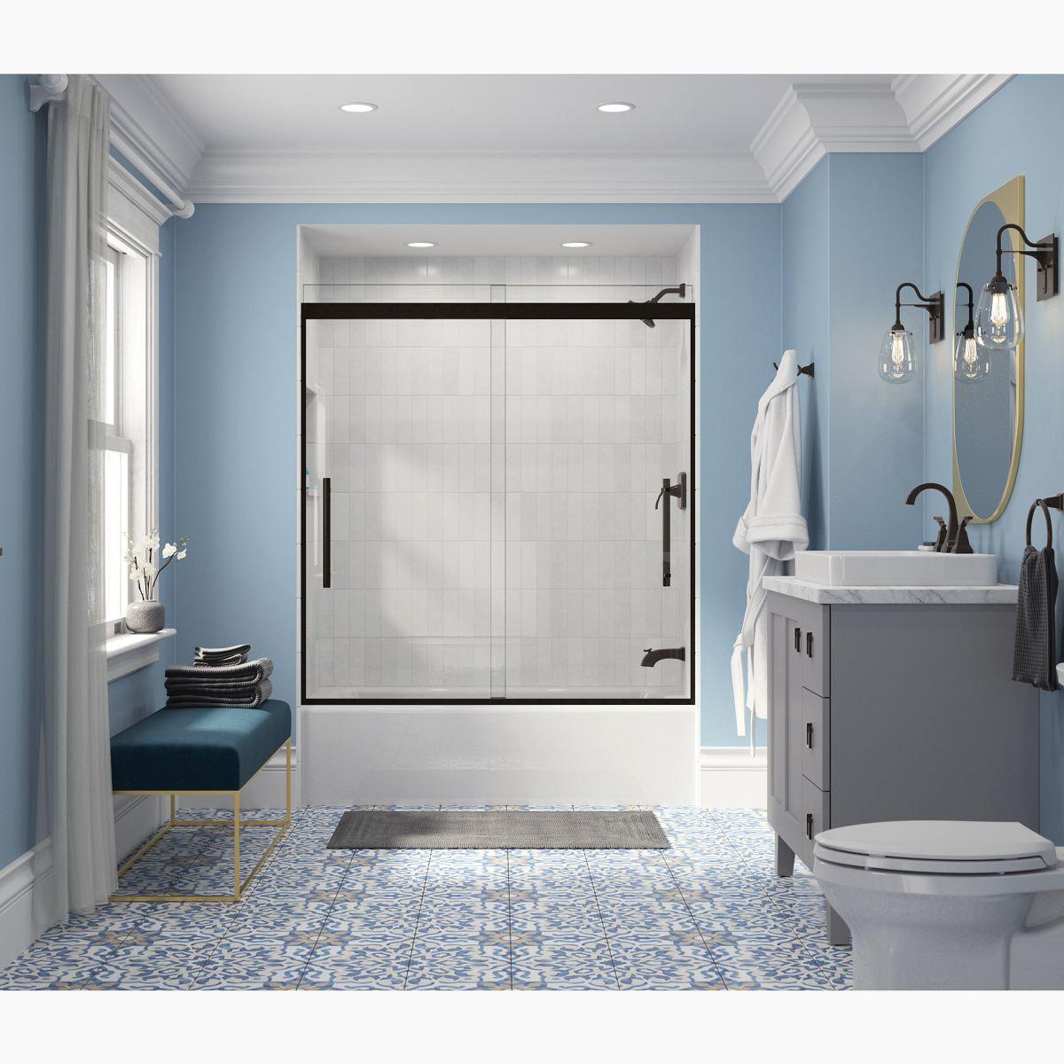 Kohler® Bellwether® K-876-96 Bathtub, Soaking Bath Therapy, Rectangular, 60 in L, 32 in W, Right Drain Location thumbnail 2