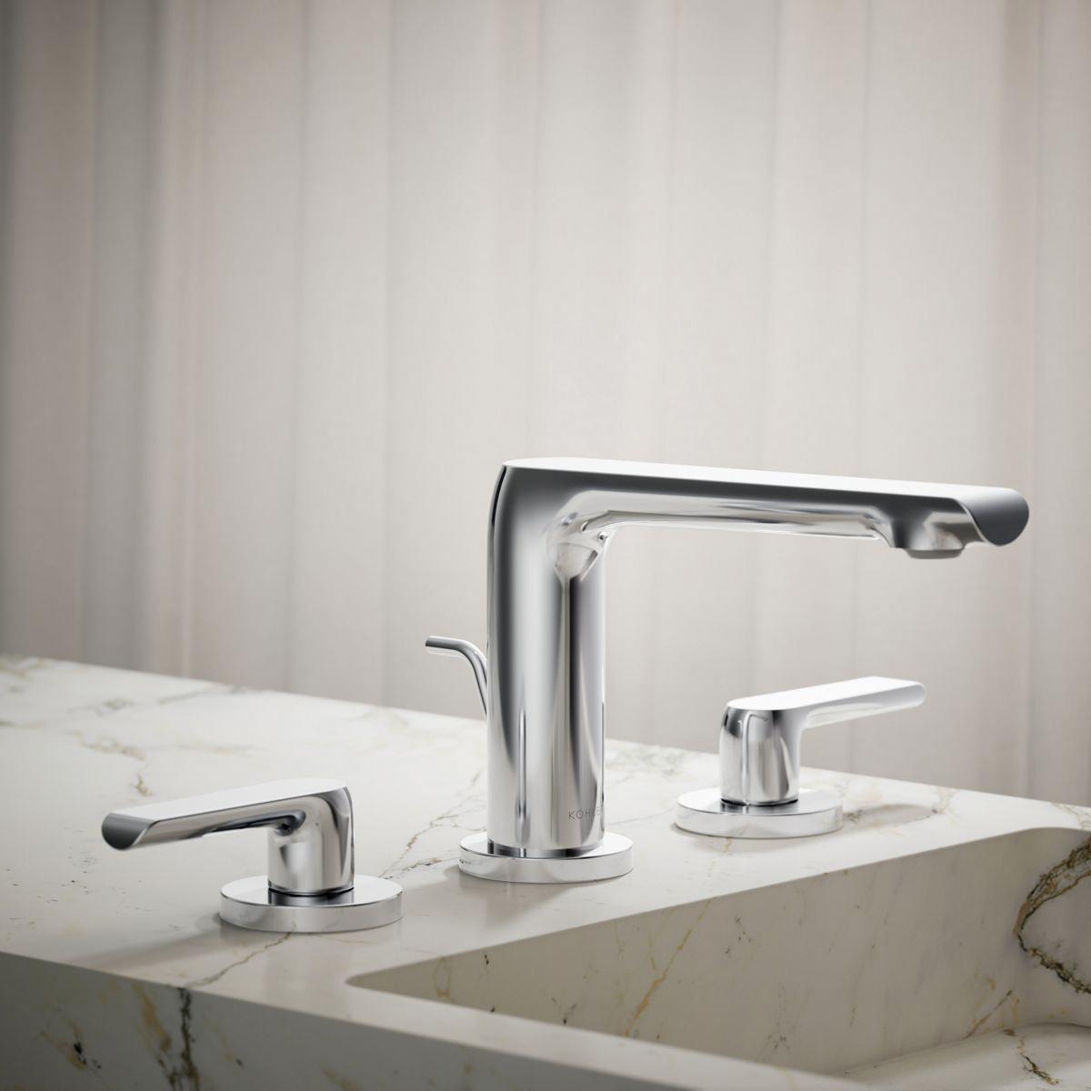 Kohler® Avid® K-97352-4-2MB Bathroom Sink Faucet, 2-Handle, Deck, Widespread, Vibrant® Brushed Moderne Brass thumbnail 3