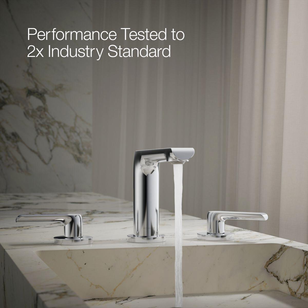 Kohler® Avid® K-97352-4-2MB Bathroom Sink Faucet, 2-Handle, Deck, Widespread, Vibrant® Brushed Moderne Brass