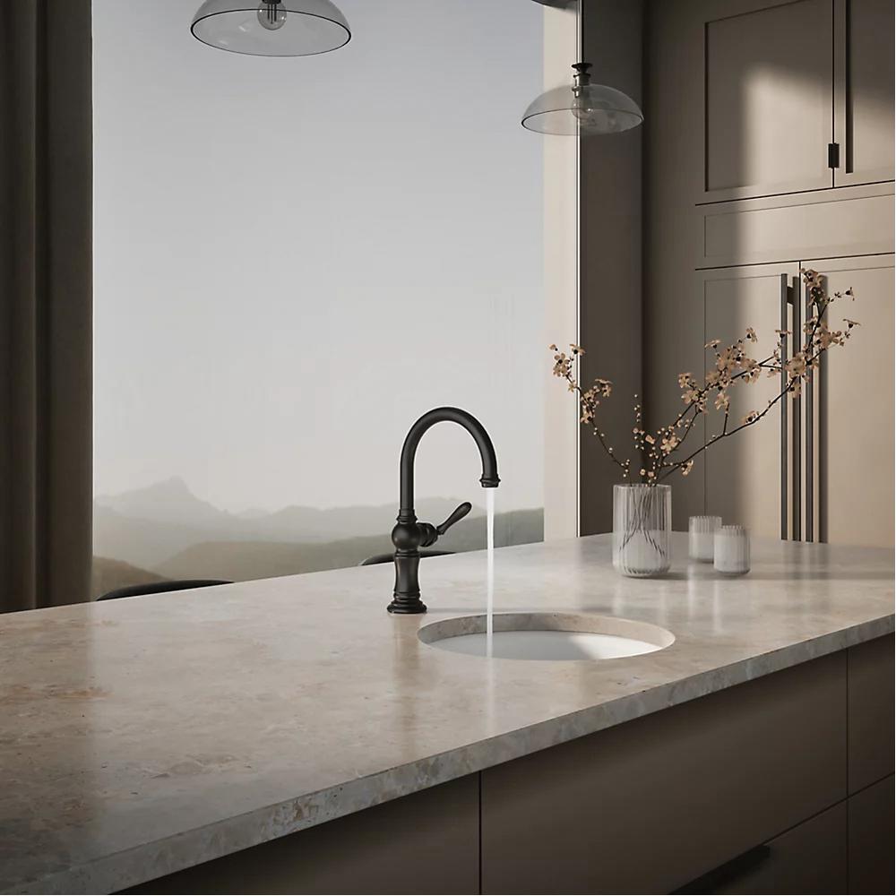 Kohler® Artifacts® K-99264-BL Kitchen Sink Faucet, Deck, Single-Handle, Matte Black thumbnail 3