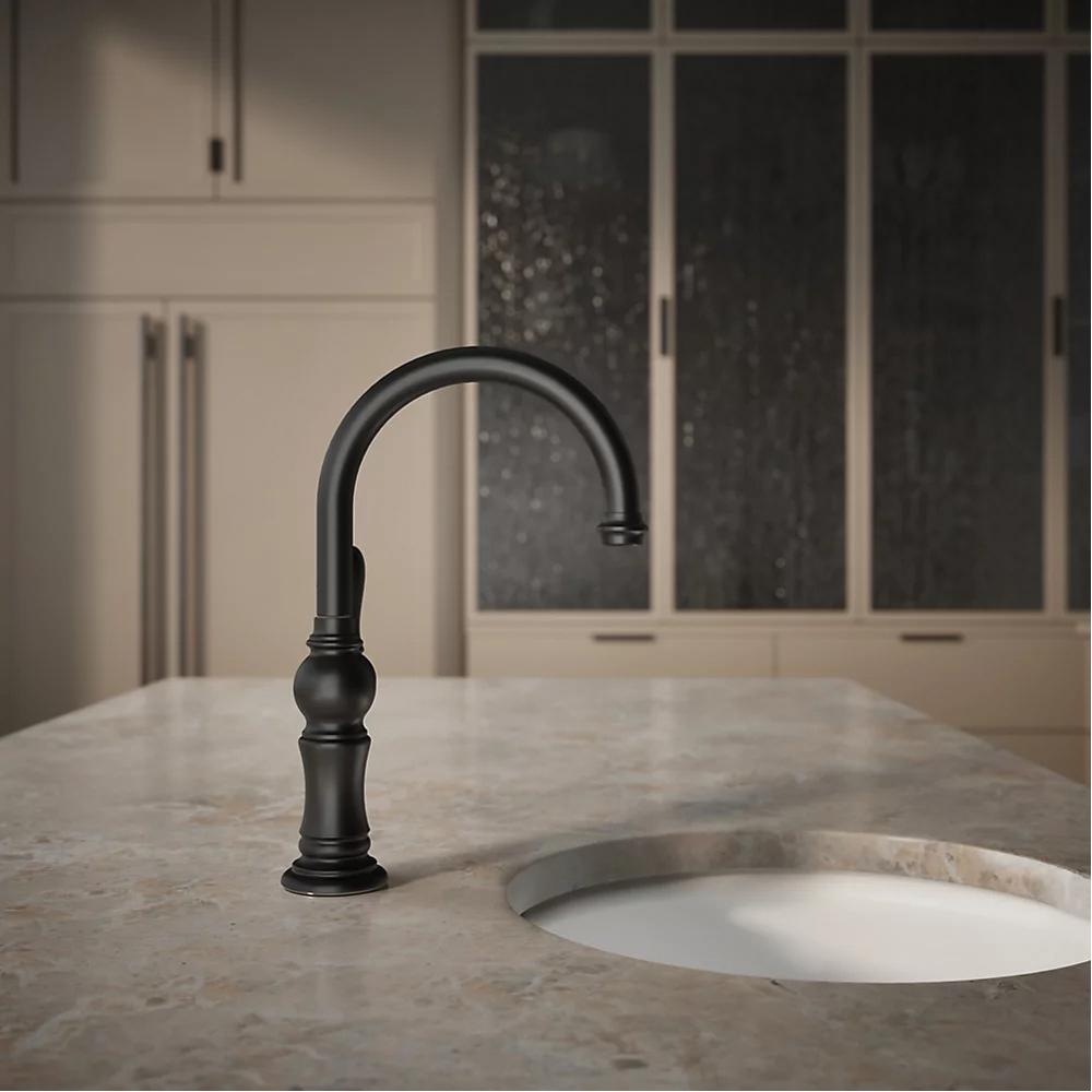 Kohler® Artifacts® K-99264-BL Kitchen Sink Faucet, Deck, Single-Handle, Matte Black thumbnail 2