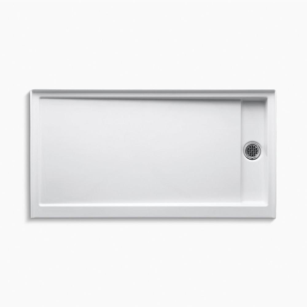 Kohler® K-9948-0 Shower Base, Groove® Collection, White, Right Drain Location, 60 in L, 32 in W, 4-3/4 in D
