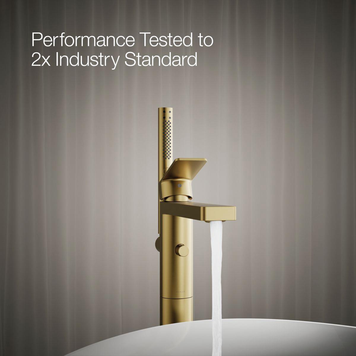 Kohler® Parallel® K-T23492-4-2MB Bath Filler Trim, 1-Handle, 8-11/16 in Spout Reach, Floor-Mount, 10 gpm thumbnail 4