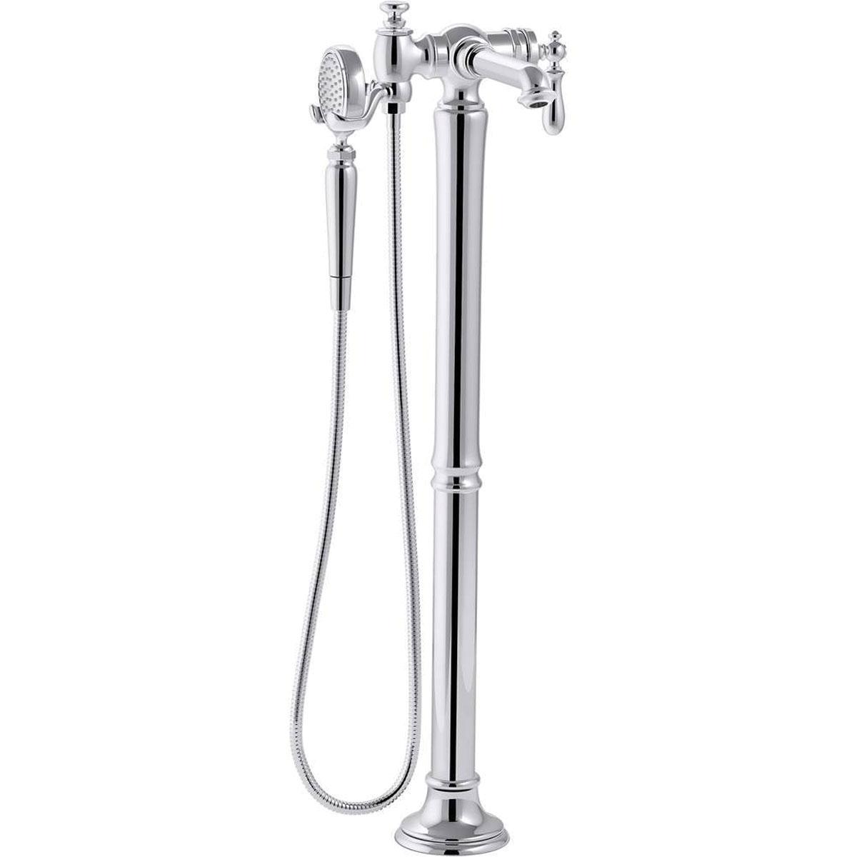 Kohler® Artifacts Floor Mount Bath Filler with Handshower, Trim Only, Polished Chrome