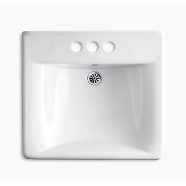 Kohler Soho® K-2054-0 3-Hole Vitreous China Wall Mount Lavatory Sink, 20 inch x 18 inch, White