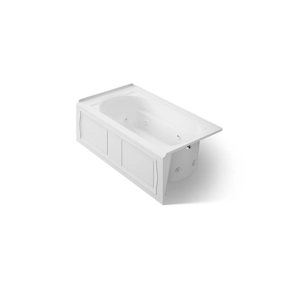 Kohler Devonshire® K-1357-RA-0 8-Jetted Acrylic Rectangular Whirlpool, 32 inch x 60 inch, White