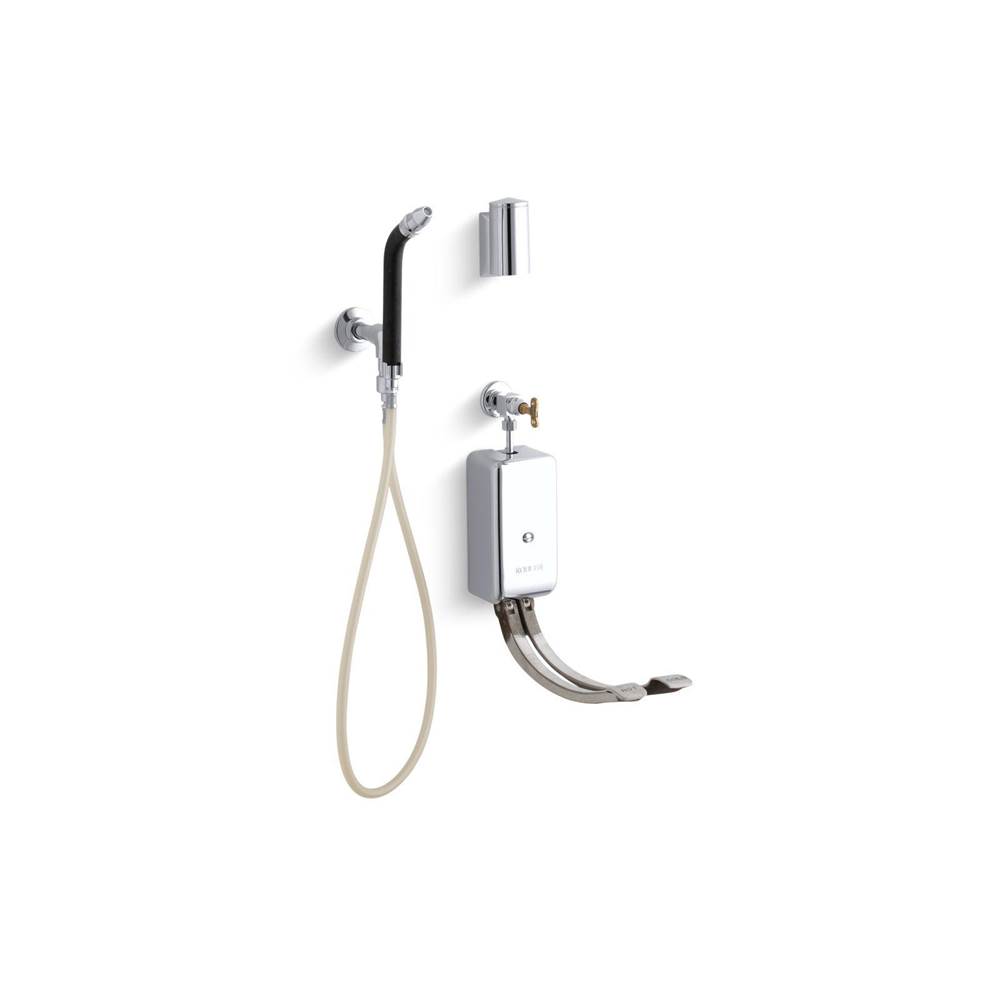 Kohler&reg; K-13960 Universal Brass Bedpan Washer with Double Foot Control, Polished Chrome