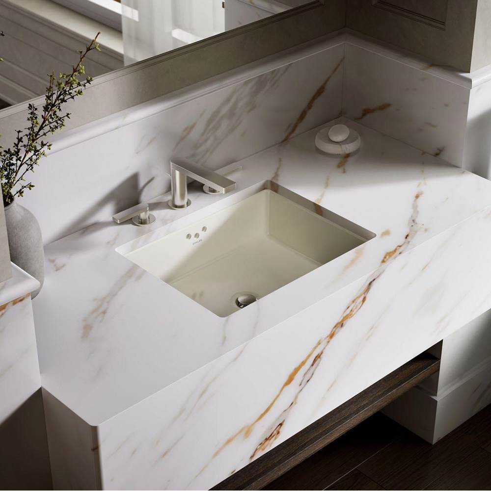 Kohler Kathryn® K-2330 1-Basin Vitreous China Undermount Lavatory Sink, 19-3/4 inch x 15-5/8 inch, Biscuit