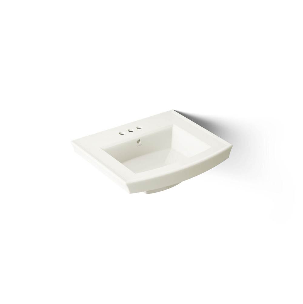 Kohler K-2358-4 Archer® Classic 4 inch Center Faucet Vitreous China Rectangle Pedestal Sink Basin, 23-15/16 inch L x 20-7/16 inch W, Biscuit