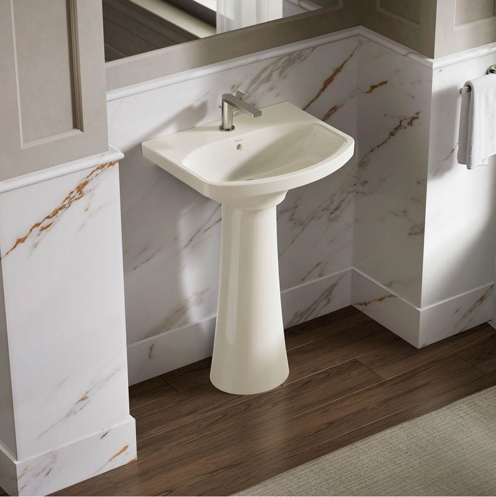 Kohler Cimarron® K-2364 Vitreous China Bathroom Sink Pedestal, 28-1/8 inch H, Biscuit