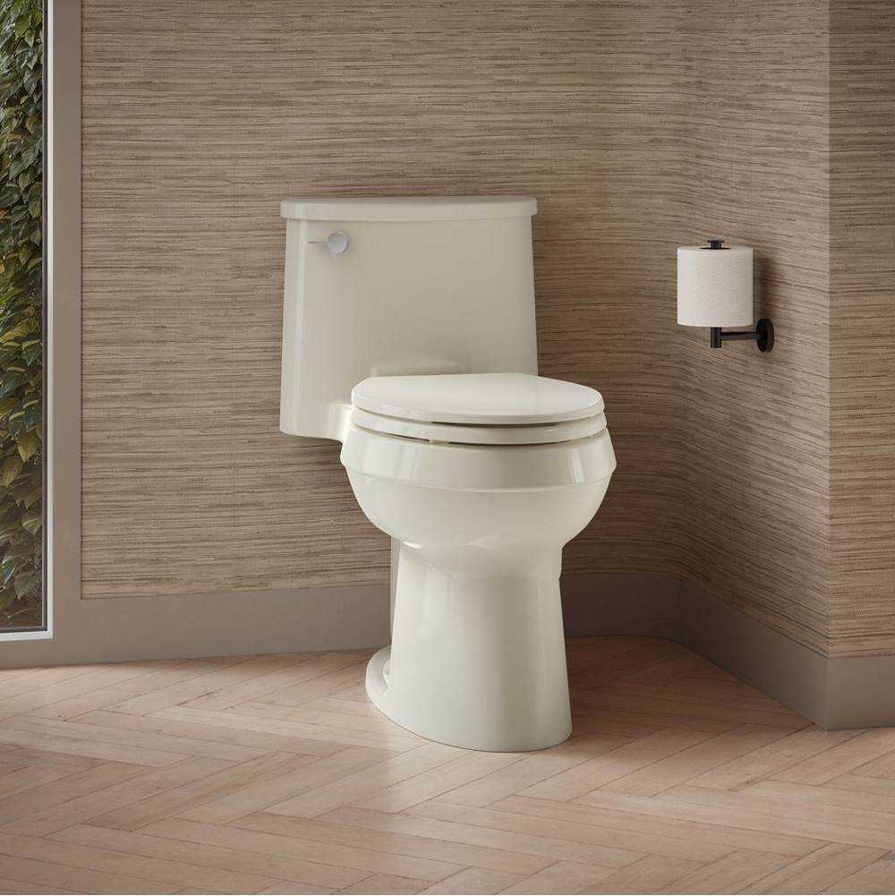Kohler Adair&trade; K-3946 AquaPiston&reg; Flush System Left Trip Lever Vitreous China One-Piece Toilet, 1.28 gpf, Biscuit