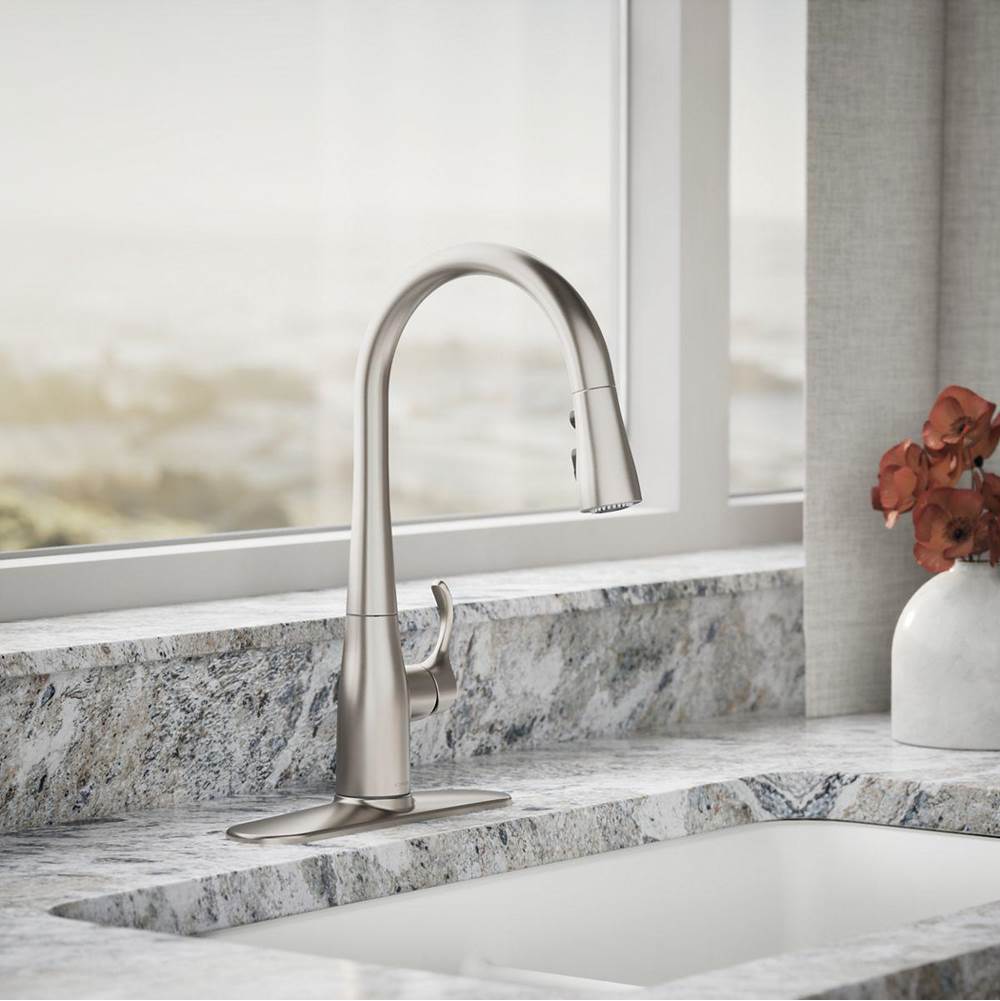 Kohler Simplice® K-597-VS 1-Handle Pull-Down Spray Kitchen Faucet, 2.2 gpm, Vibrant Stainless