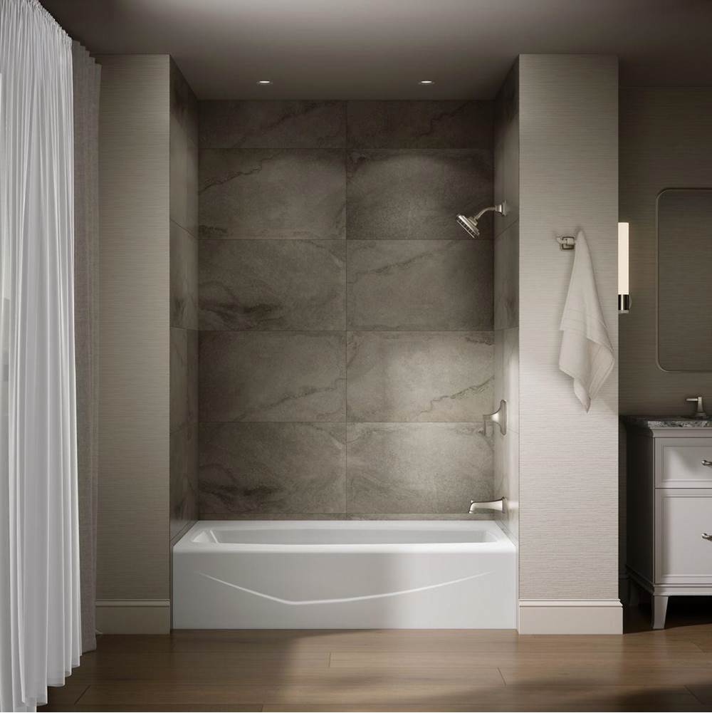 Kohler K-714 Villager™ Right Drain Placement Cast Iron Soaking Tub, 60 inch x 34-1/4 inch x 14 inch, Biscuit