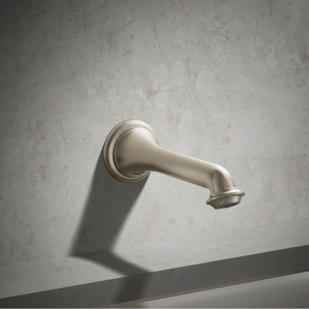 Kohler Artifacts&trade; K-72792 Vibrant Brushed Nickel Metal Non-Diverting Tub Bath Spout, 1/2 inch NPT x 8-7/16 inch