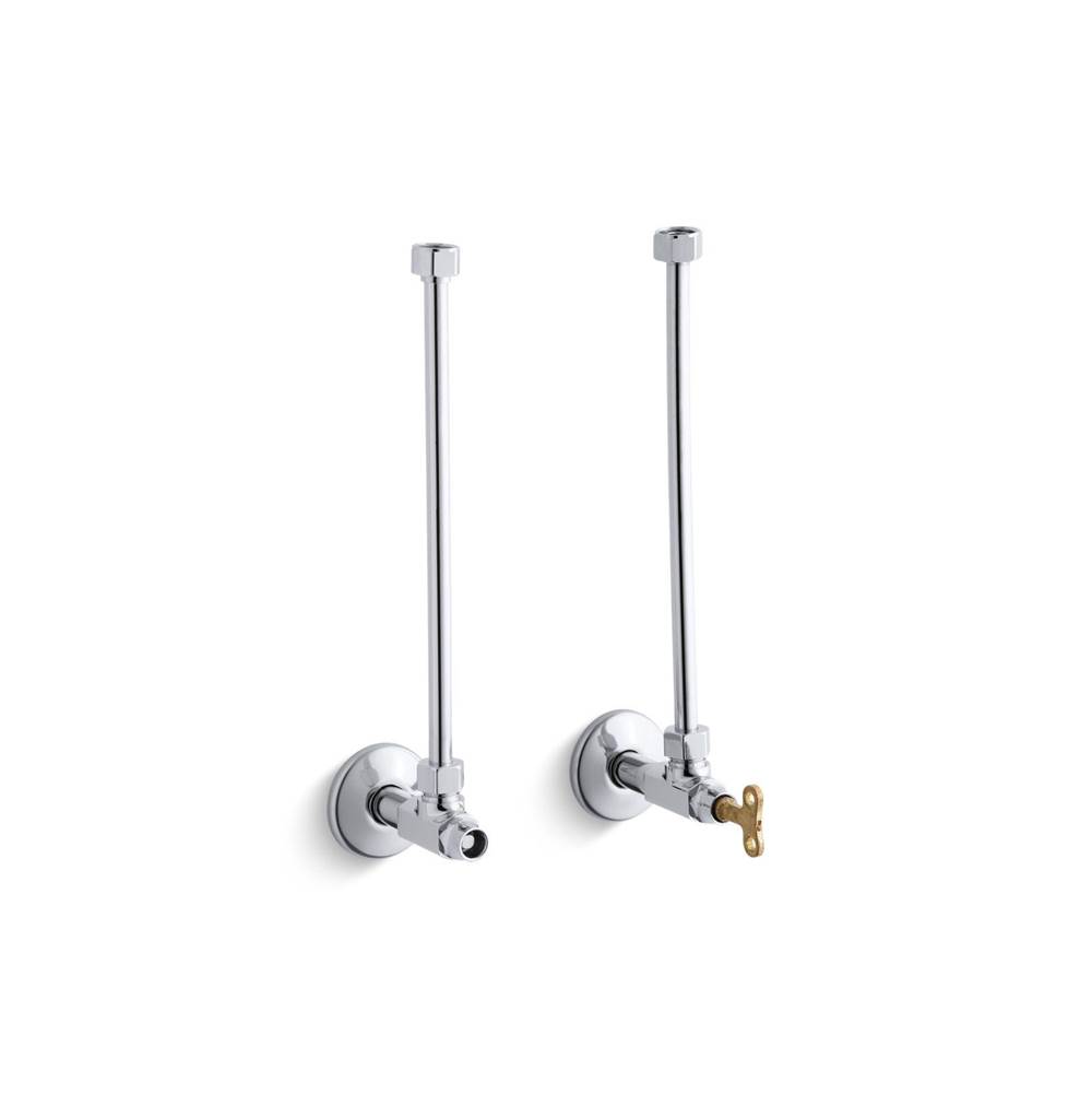 Kohler&reg; K-7608 Brass Angle Supply with Stop, 1/2 inch NPT, Polished Chrome