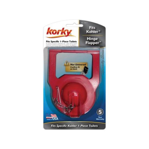Korky® 2011BP Hinge Toilet Flapper, 2 in, Rubber/Stainless Steel, Red, For Use With: Kohler® 1-Piece Toilets thumbnail 3