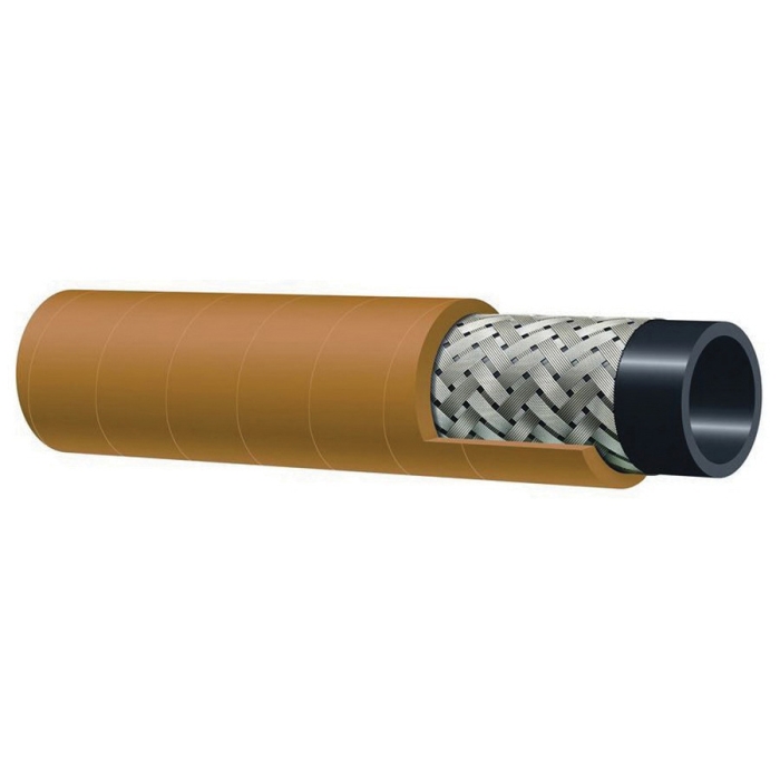 Alfagomma® T140AK125X100 Braided Steel Wire Air Hose, 1-1/4 in Nominal, 100 ft L, 600 psi, NBR Tube, Yellow