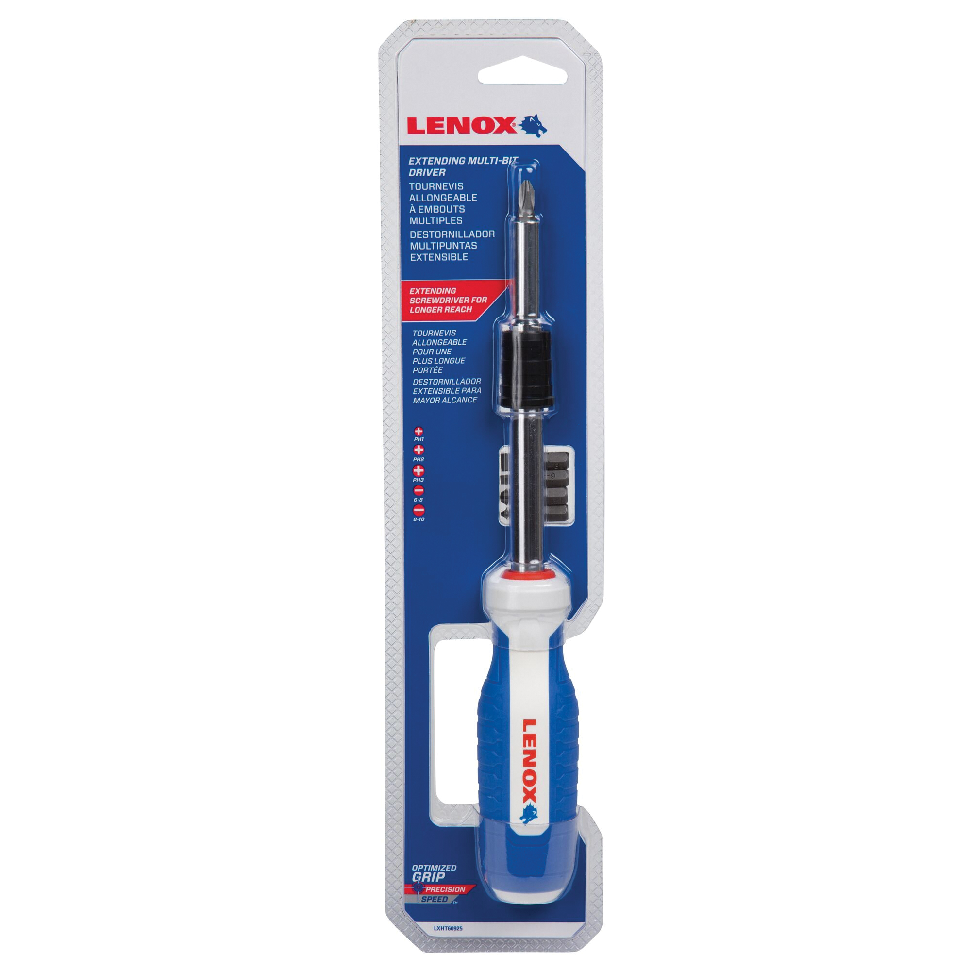 LENOX® LXHT60925 5-Piece Extending Multi-Bit Magnetic Metal Screwdriver Set