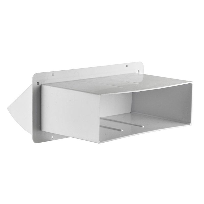Lambro 117W Exhaust Wall Vent, 3-1/4 x 10 in, Plastic, White