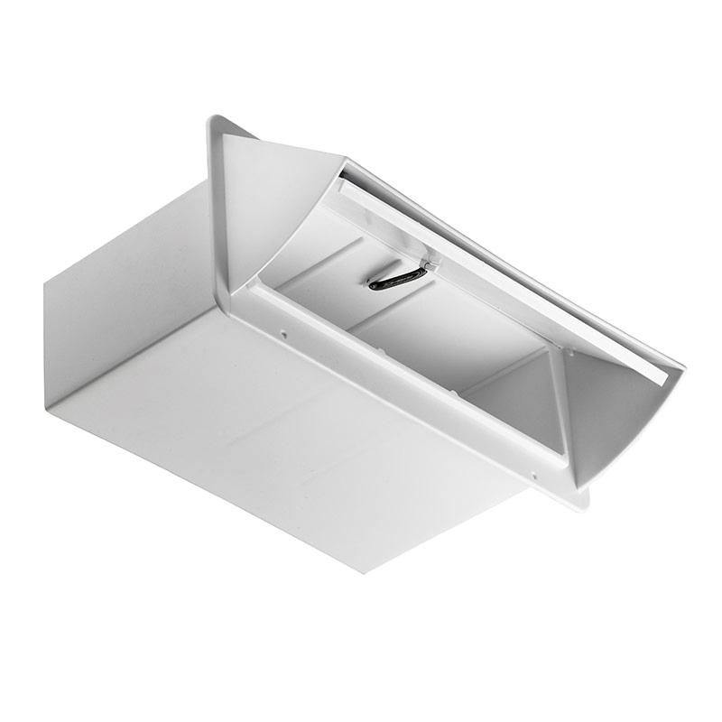 Lambro 117W Exhaust Wall Vent, 3-1/4 x 10 in, Plastic, White