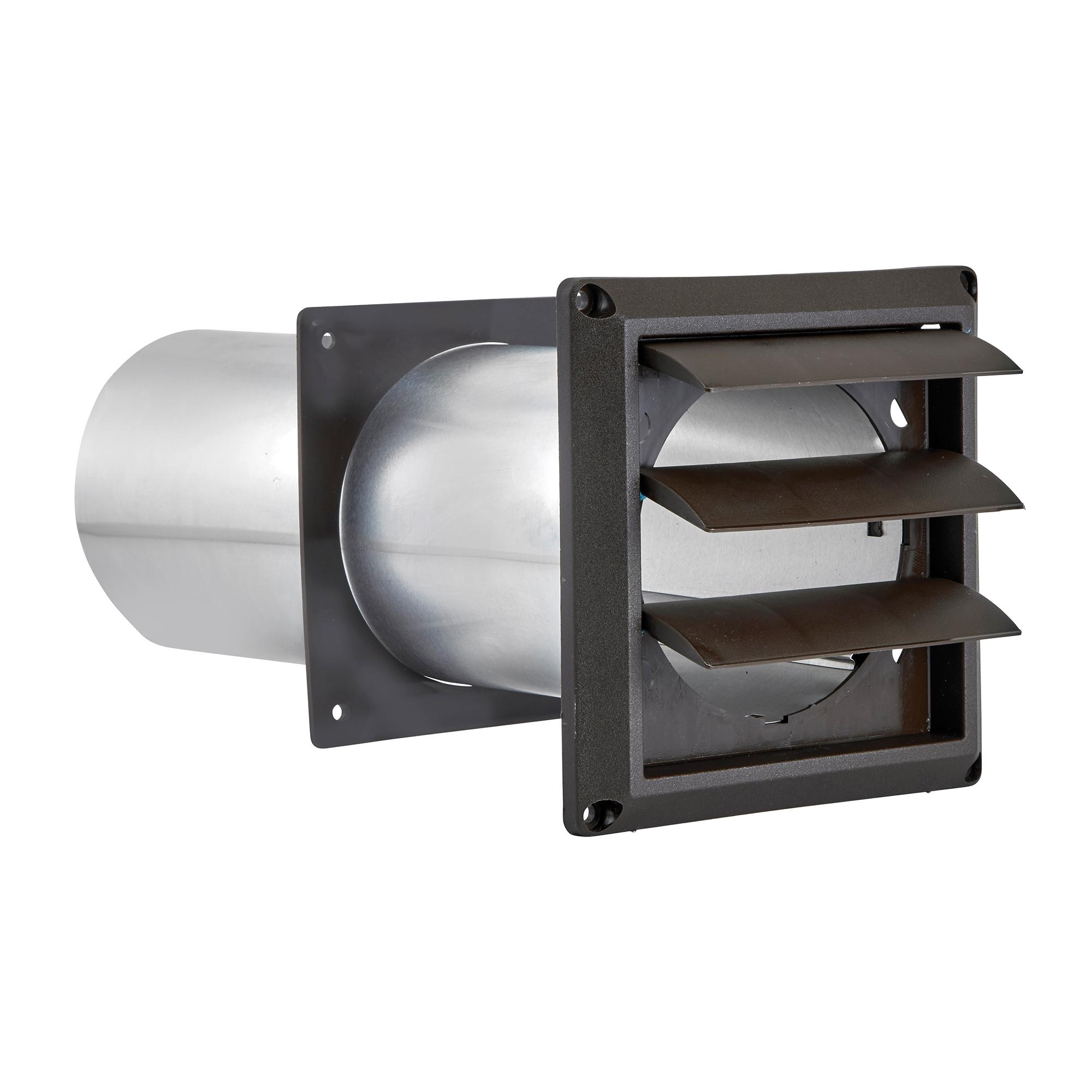 Lambro 267B Louvered Vent With Tail Pipe, 4 in, 5.44 in L, 5.44 in W, 10.63 in D, Plastic thumbnail 3