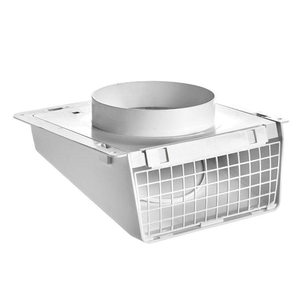 Lambro 389W Wall Vent, 8 in, Plastic, White