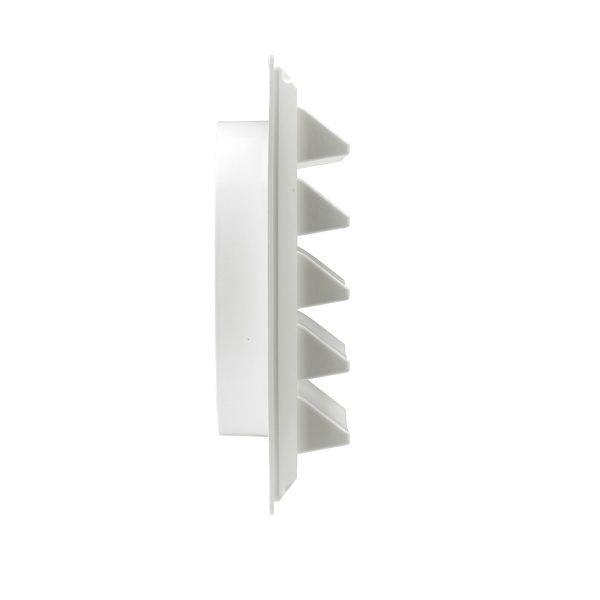 Lambro 608W Louvered Air Intake Vent, 8 in, 10.9 in L, 10.9 in W, 3.15 in D, Plastic