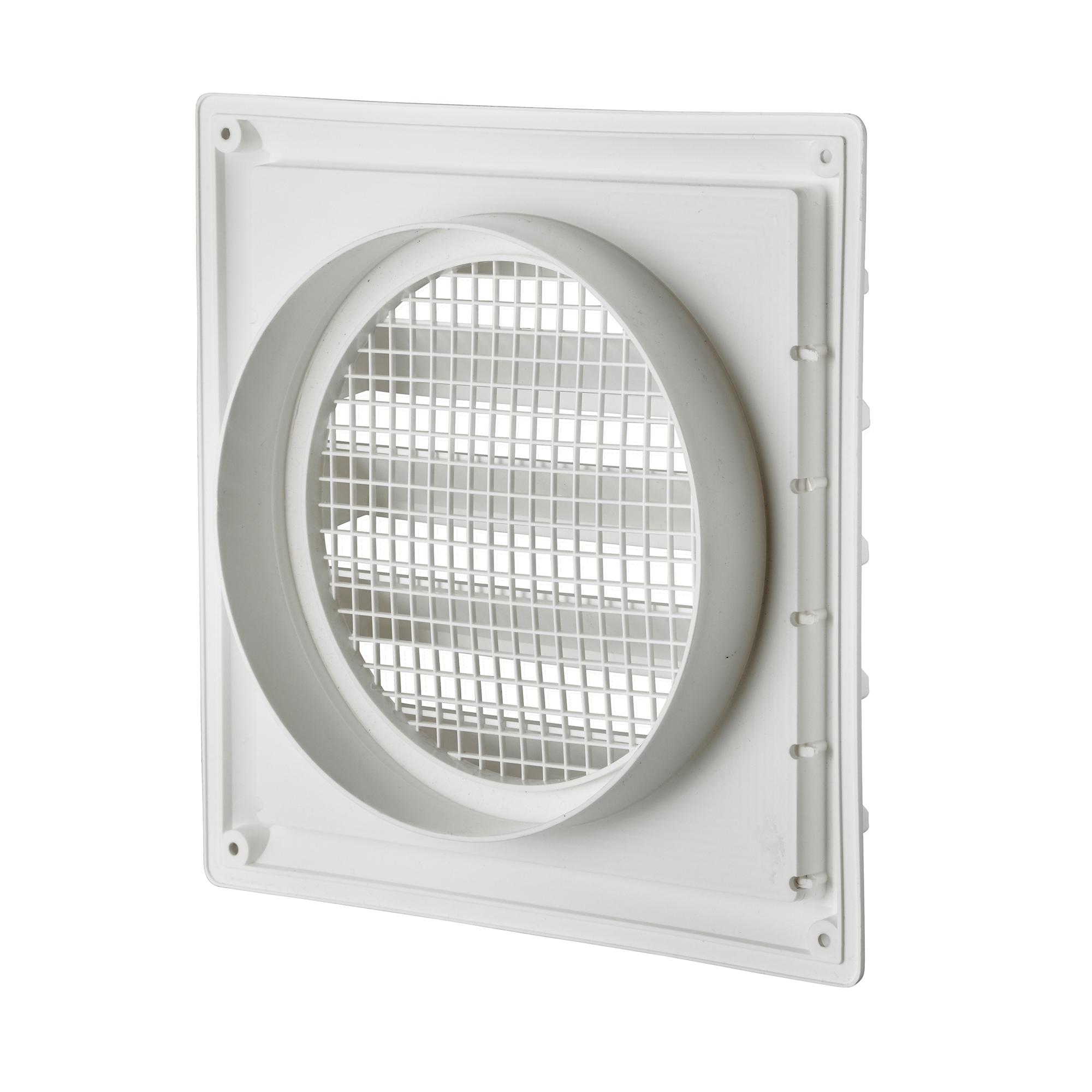Lambro 608W Louvered Air Intake Vent, 8 in, 10.9 in L, 10.9 in W, 3.15 in D, Plastic