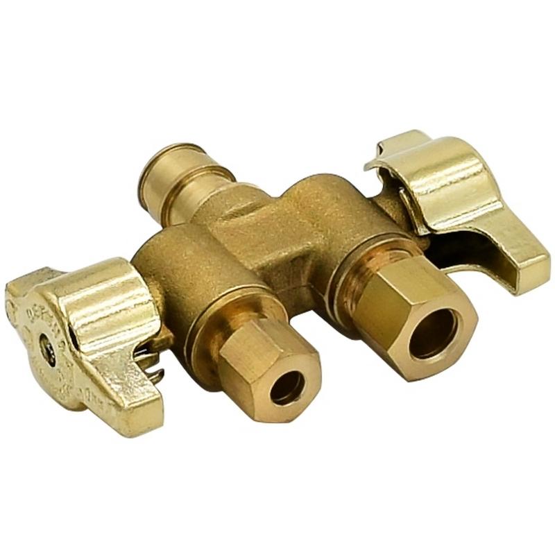 Legend Valve Legend Valve 114-734NL Quarter Turn Dual Handle Ball Type Straight Stop Valve, 1/2 x 3/8 x 3/8 in Nominal, 125 psi