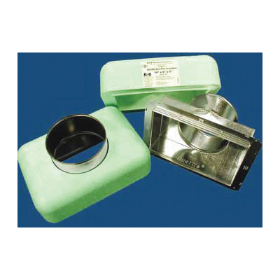 M&M DucTite® 602R6865 Insulated Register Box With Snap Rail Flange, 8 in L, 6 in W, EPS/Fiberglass/Steel, Galvanized