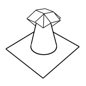M&M R-VCFWC VC Flashing With Wagon Cap, 4 in, Sheet Metal