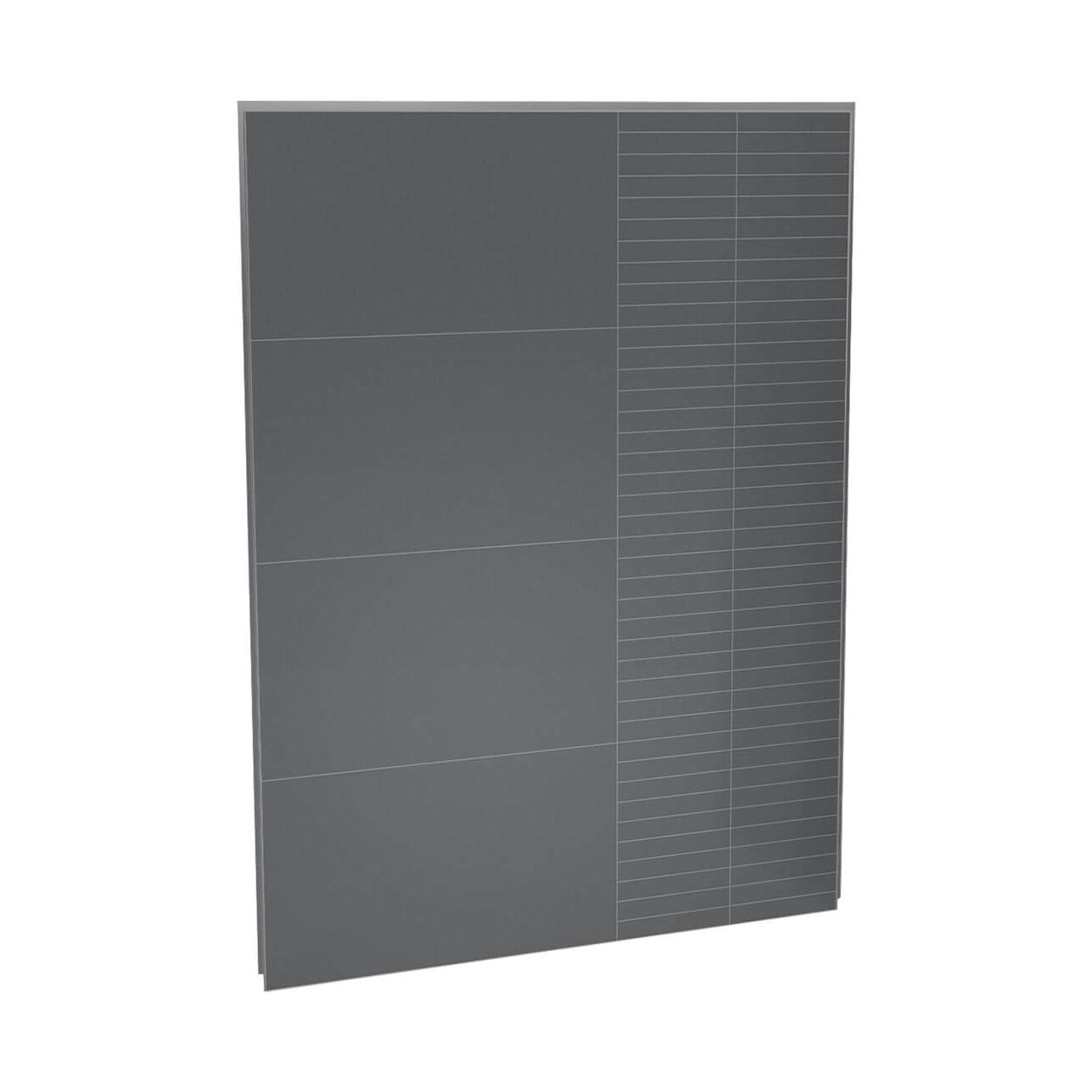 MAAX® Utile Designer Series 60 inch L x 1-1/8 inch D x 80 inch H Composite Erosion Pattern Back Wall, Charcoal