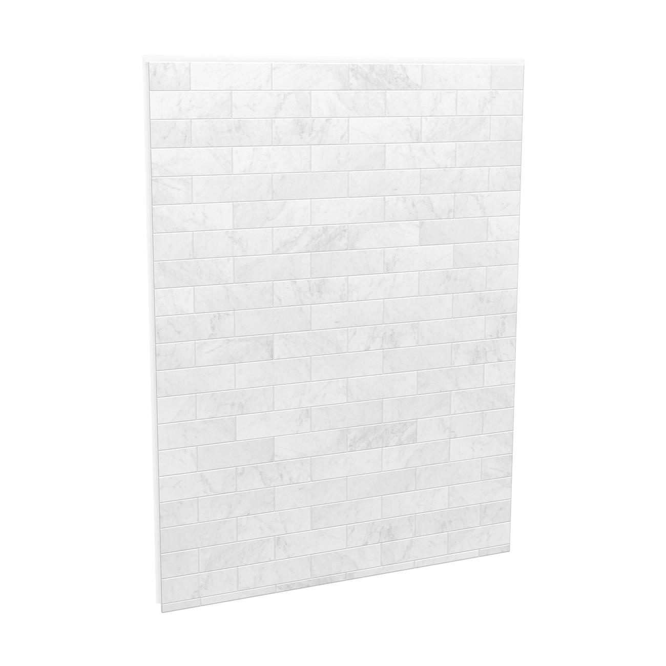 MAAX® Utile Designer Series 60 inch L x 1-1/8 inch D x 80 inch H Composite Marble Pattern Back Wall, Carrara