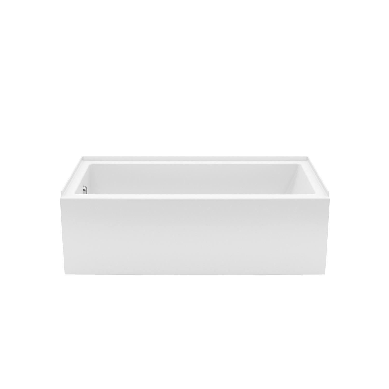 MAAX® Rubix 60 inch x 32 inch x 18 inch Acrylic Soaking Bathtub, Right Hand Drain, White