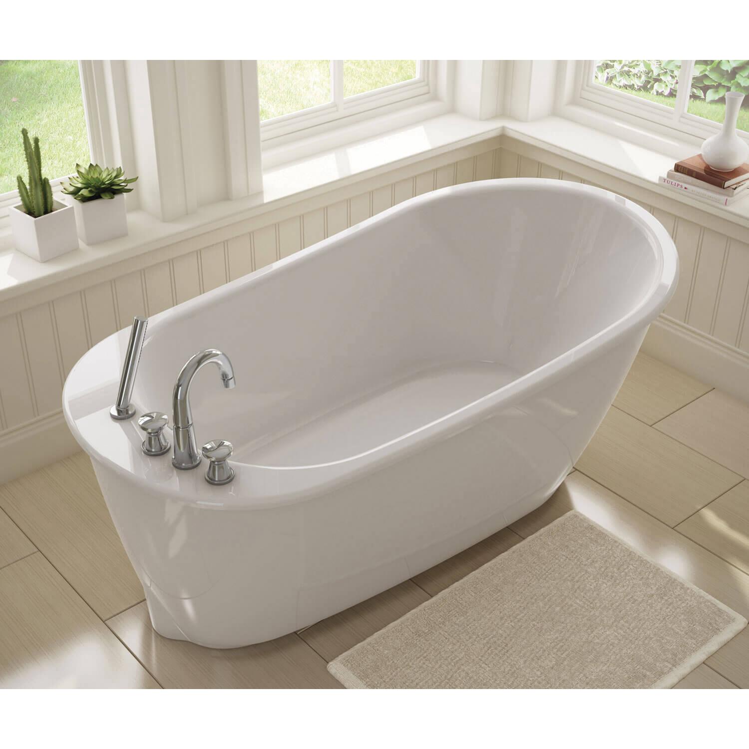 MAAX® Sax 105797-000-002-100 2-Piece Bathtub With White Skirt, Soaker Bath Therapy, Oval, 60 in L, 32 in W, High Gloss thumbnail 2