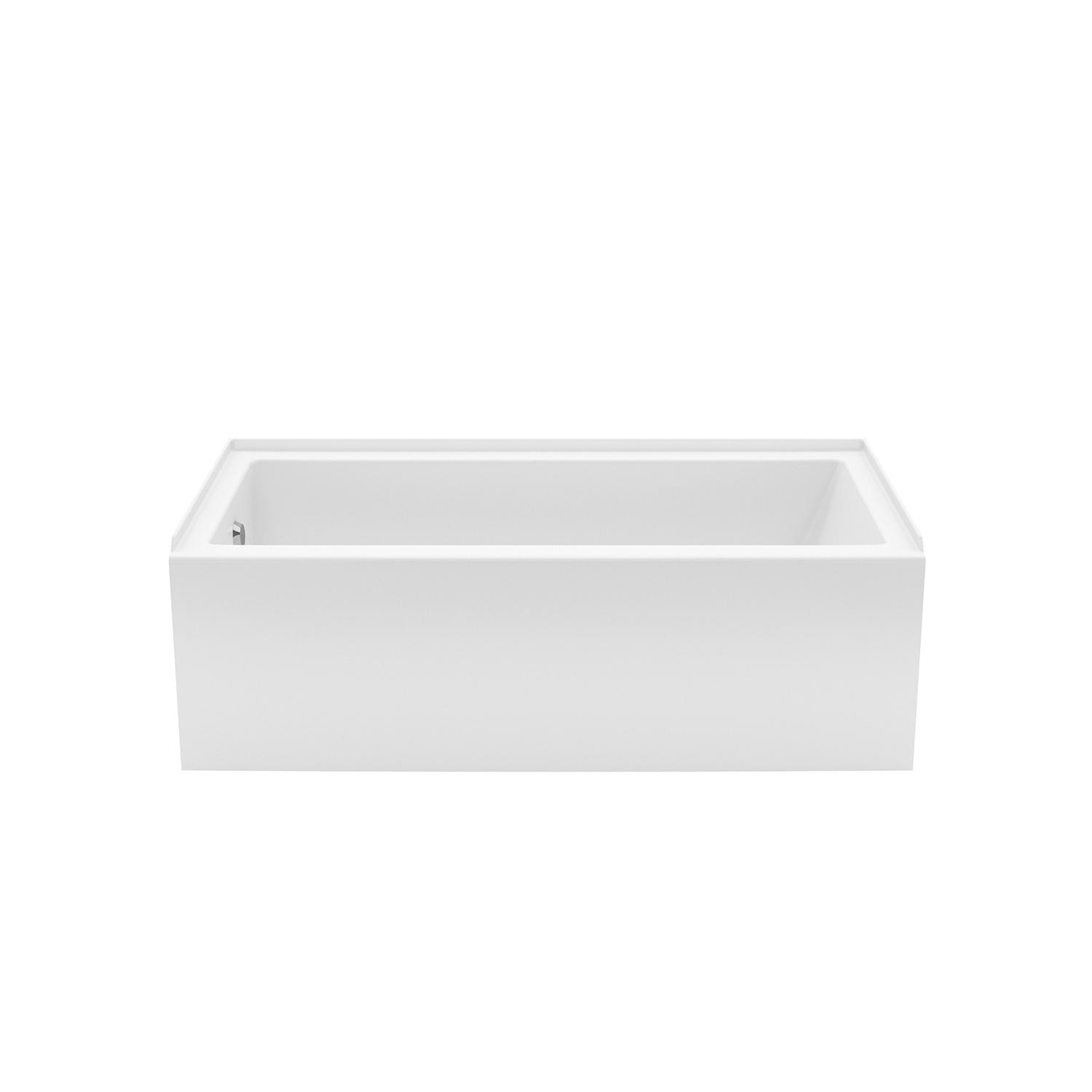 MAAX® Rubix 60 inch x 30 inch x 18 inch Acrylic Alcove Soaking Bathtub, Right Hand Drain, White thumbnail 4