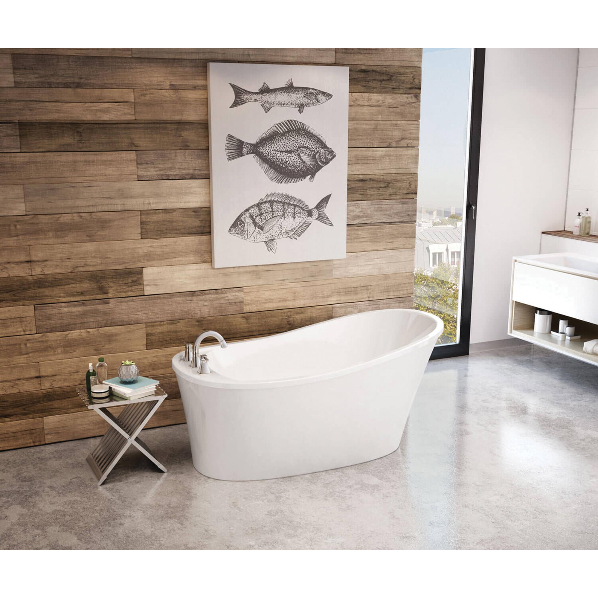 MAAX® Ariosa Model 106266 60 inch x 32 inch x 18 inch Acrylic 2-Piece Soaking Bathtub, White