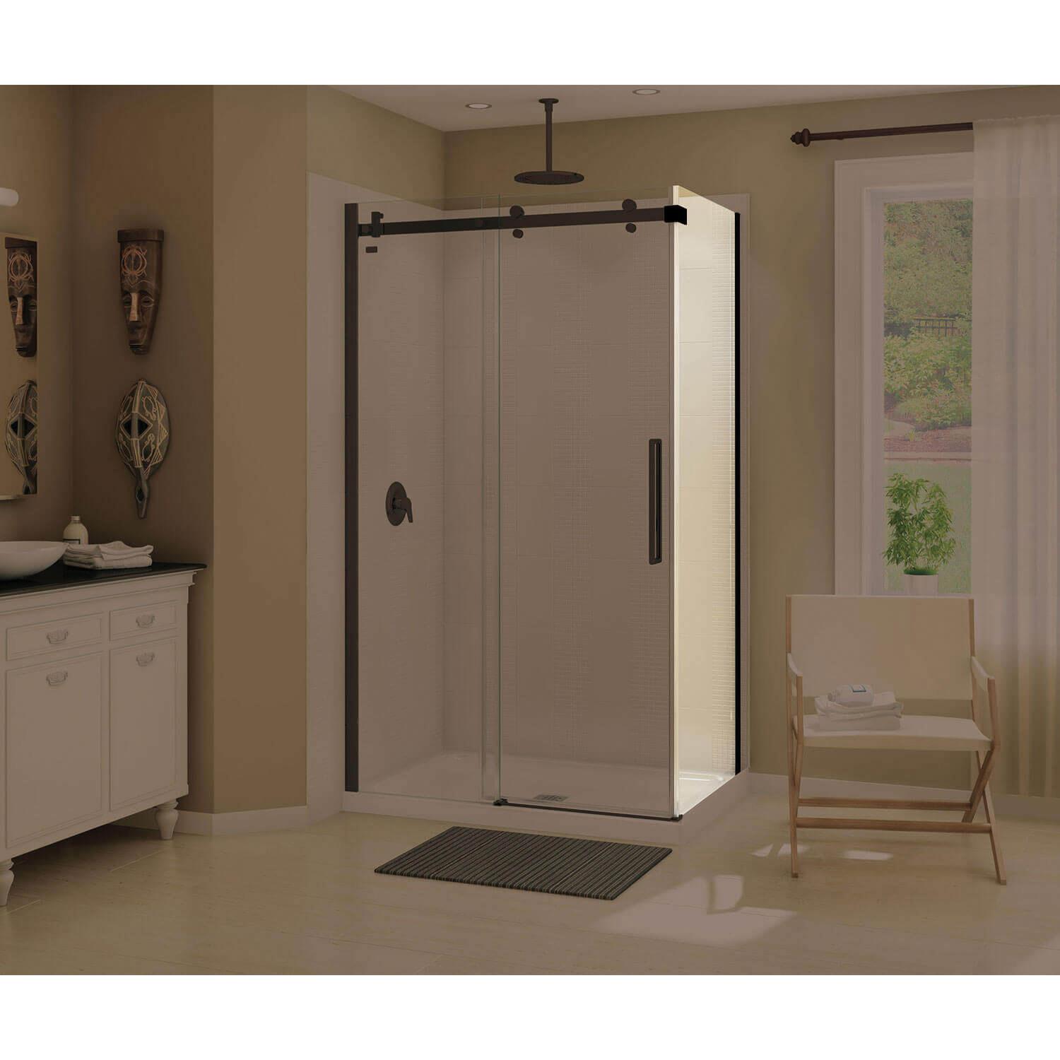 MAAX® Halo Model 33-7/8 inch L x 78-3/4 inch H Glass Shower Return Panel, Matte Black thumbnail 3