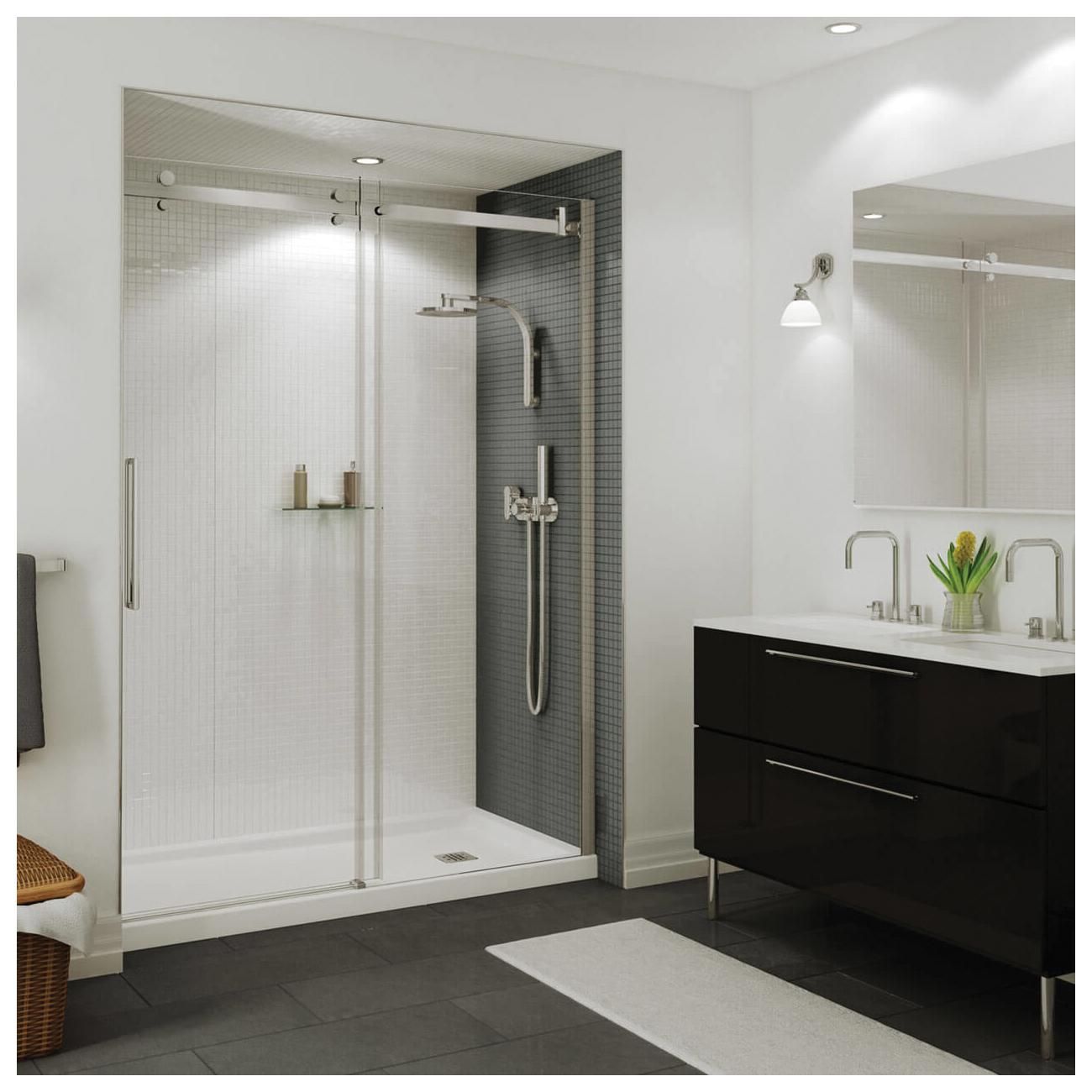 MAAX® B3Square 420006-501-001-100 Shower Base With Left-Hand Drain, High Gloss, Left Drain Location, 59-7/8 in L thumbnail 2