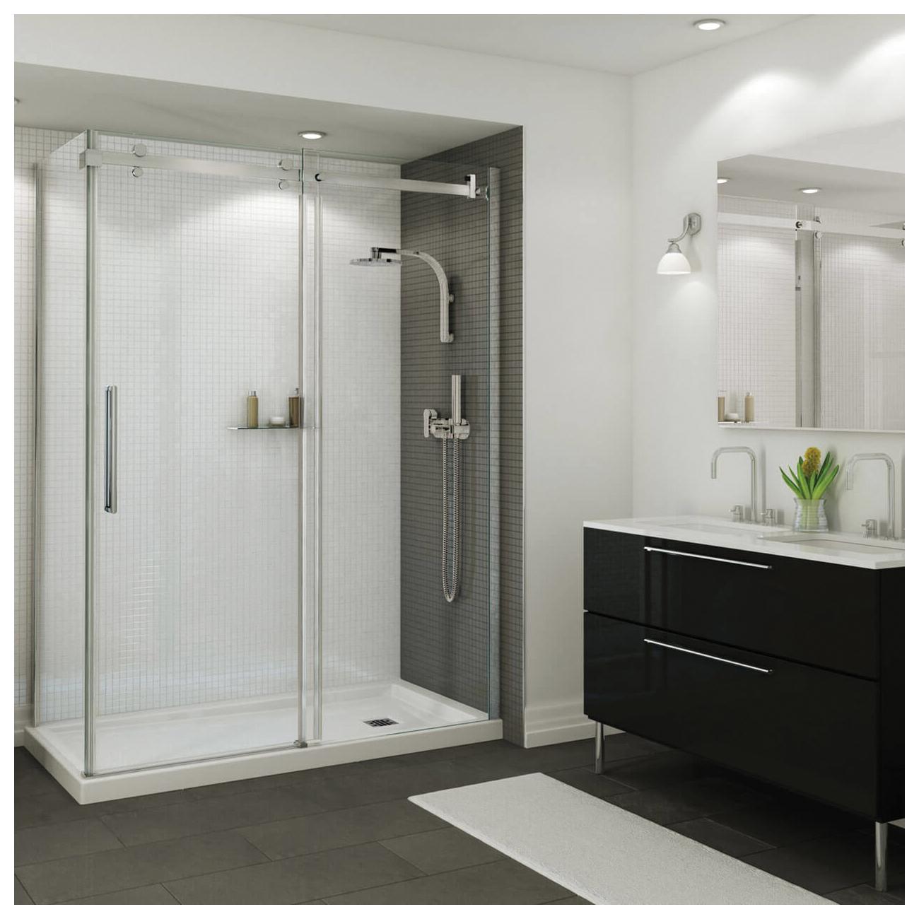 MAAX® B3Square 420006-503-001-100 Corner Right Shower Base With Right-Hand Drain, High Gloss, Right Drain Location thumbnail 4